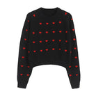 Chic Love Hearts Women Jumper - Black