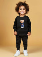 Clever Bear Two Piece Boys Tracksuit in Black