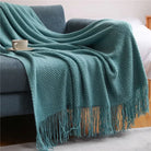 Diamond Grid Throw Blanket in Turquoise