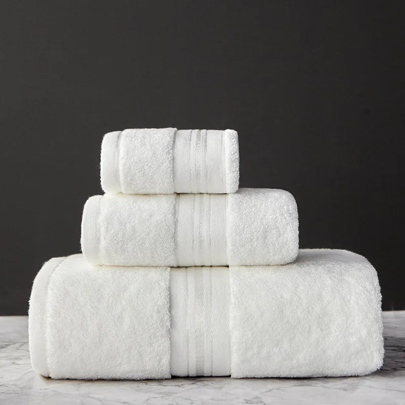 Egyptian Cotton Bath Towel Set - White