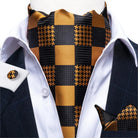 Men's Silk Cravat Set with Cufflinks and Pocket Square