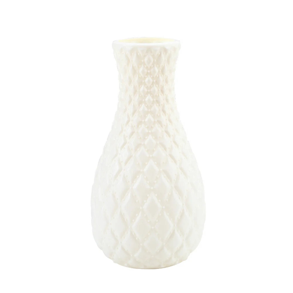 Nordic-Style Tabletop Vase (Artificial Flowers) White