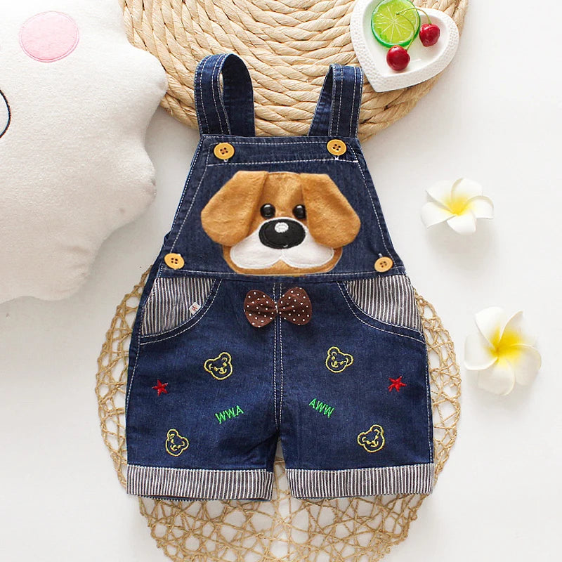 Puppy Animal Denim Infant Dungarees