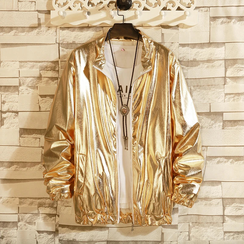 Gold Shiny Urban Men's Jacket