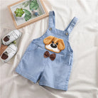 Puppy Animal Denim Infant Dungarees Light Blue