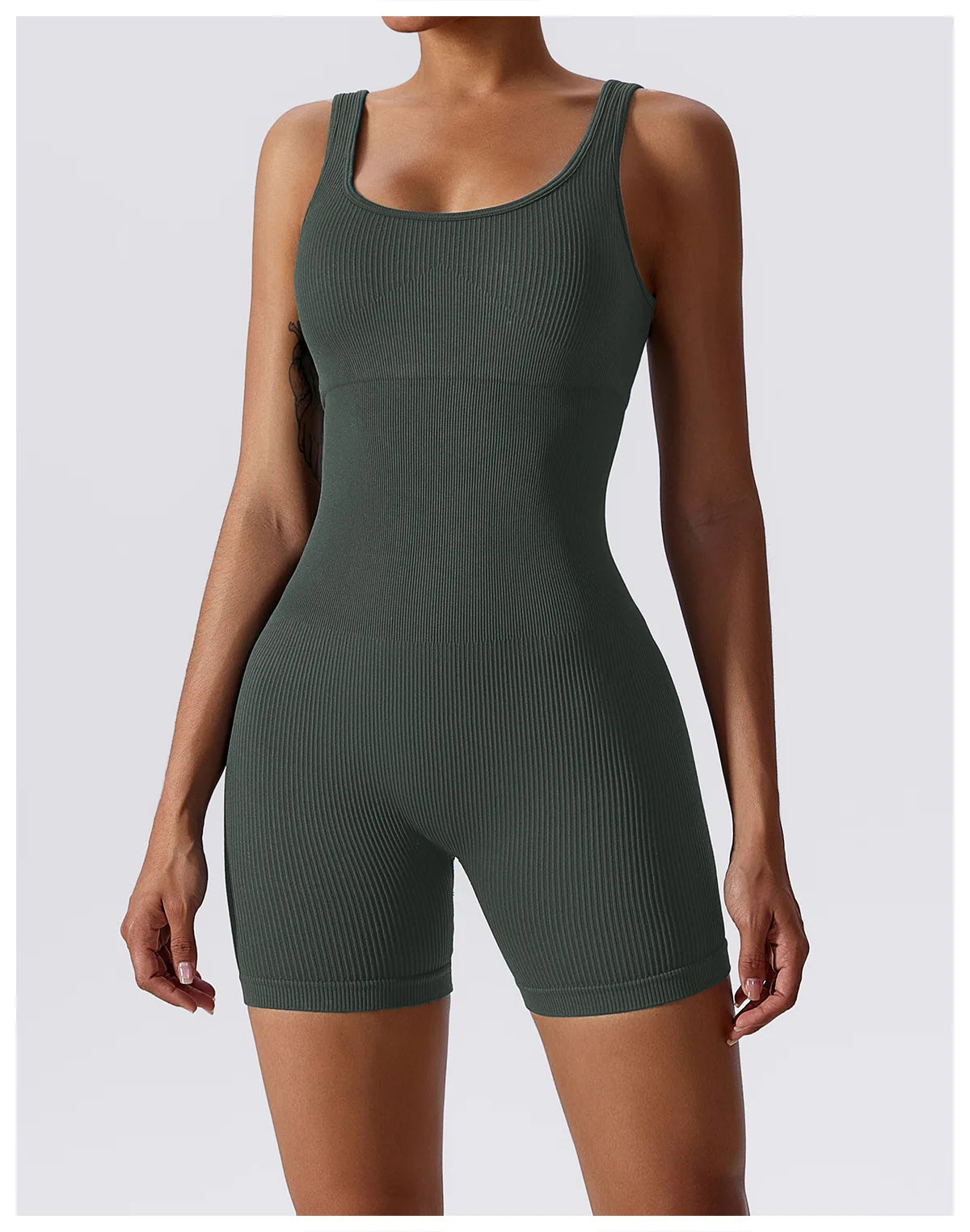 Women's Seamless Fitness Playsuit - Grey 2